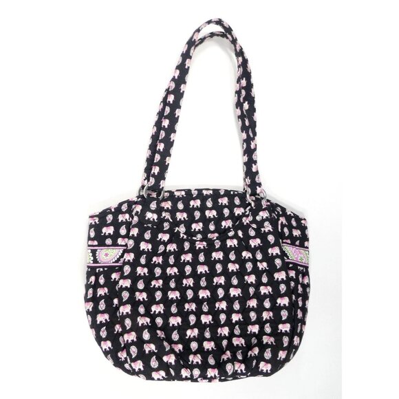 Vera Bradley Glenna Pink Elephants Shoulder Bag - Picture 6 of 10